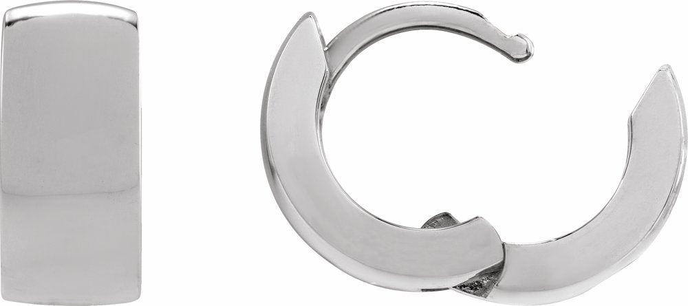 Platinum 12 mm Hinged Hoop Earrings