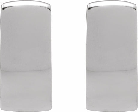 14K White Gold 12 mm Hinged Hoop Earrings
