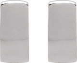 14K White Gold 12 mm Hinged Hoop Earrings