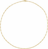14K Yellow Gold 2.4 mm Bar 18" Chain