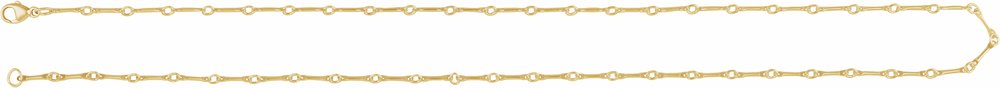 14K Yellow Gold 2.4 mm Bar 20" Chain