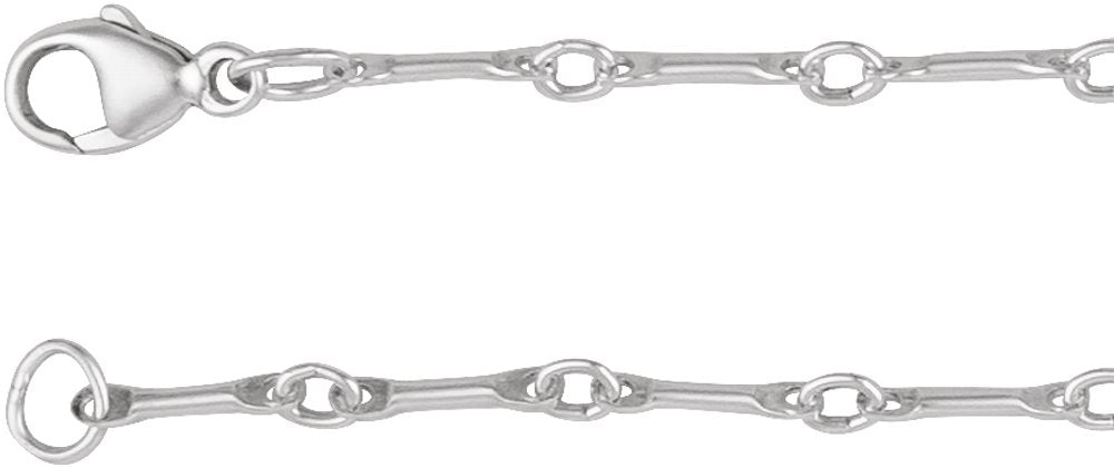 Sterling Silver 2.4 mm Bar 18" Chain