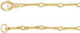 14K Yellow Gold 2.4 mm Bar 7" Chain