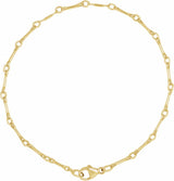 14K Yellow Gold-Filled 2.4 mm Bar 7" Chain