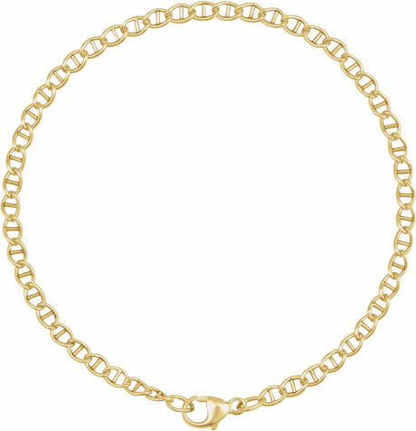 14K Yellow Gold 2.6 mm Anchor 7" Chain
