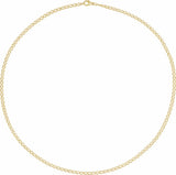 14K Yellow Gold 2.6 mm Anchor 24" Chain