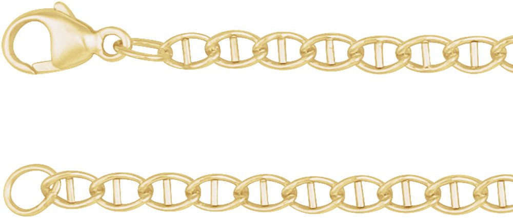 14K Yellow Gold 2.6 mm Anchor 18" Chain