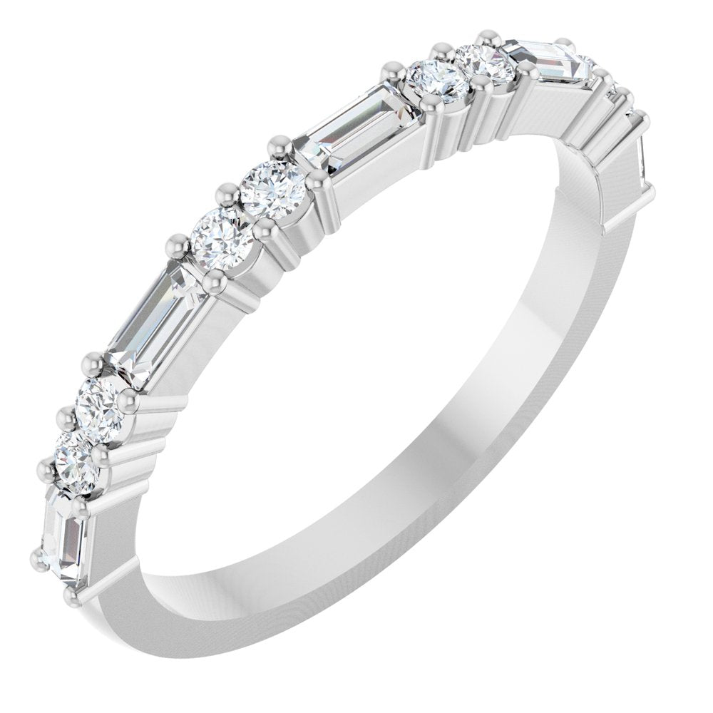 14K White 3/8 CTW Lab-Grown Diamond Anniversary Band