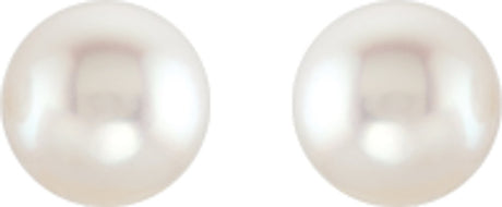 14K White Cultured White Freshwater Pearl Earrings