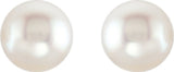 14K Yellow Gold Cultured White Freshwater Pearl Earrings