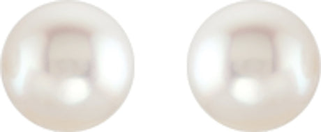 14K White Gold Cultured White Freshwater Pearl Earrings