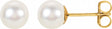 14K Yellow Gold Cultured White Freshwater Pearl Earrings