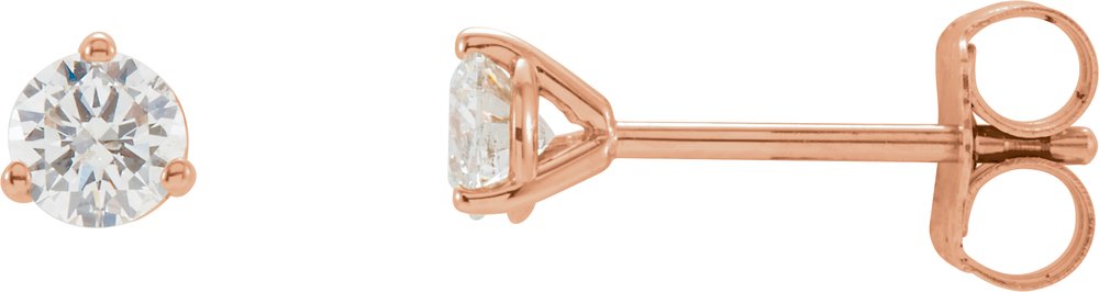 14K Rose Gold 1/5 CTW Natural Diamond Stud Earrings