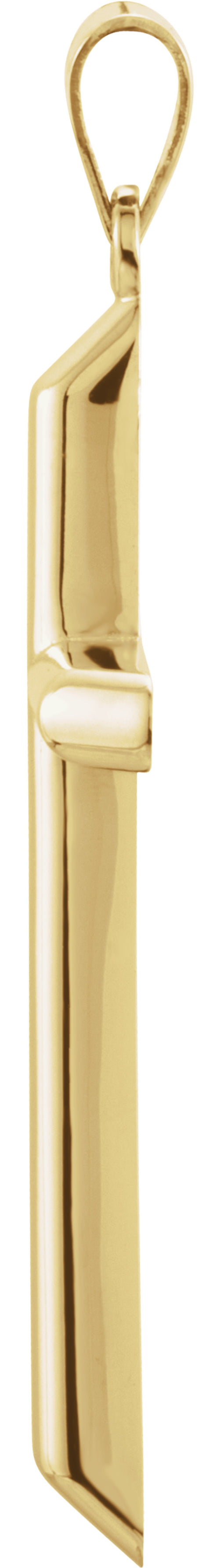 14K Yellow 39.25x22 mm Unadorned Cross Pendant