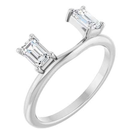 14K White Gold 3/4 CTW Lab-Grown Diamond Wrap-Style Ring Enhancer