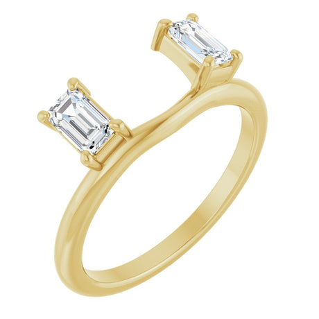 14K Yellow Gold 5/8 CTW Natural Diamond Wrap-Style Ring Enhancer