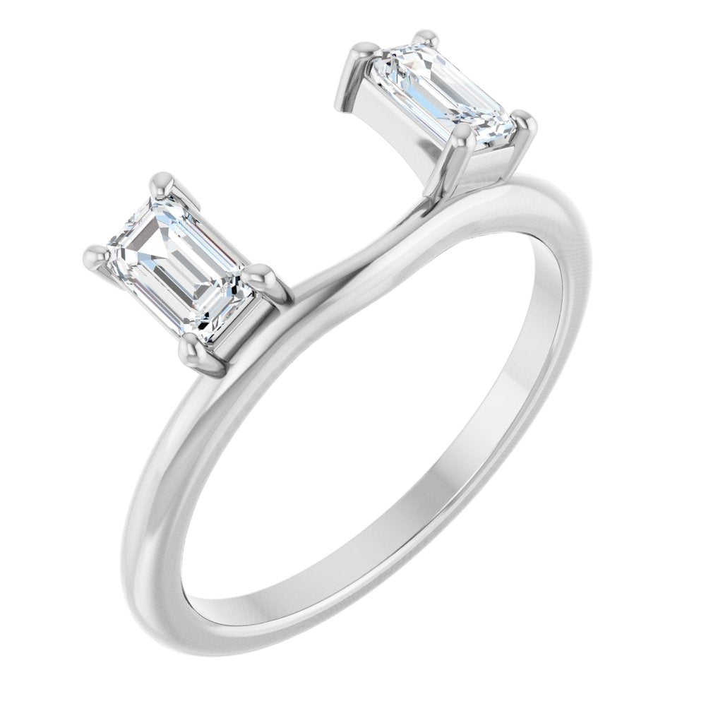 14K White Gold 5/8 CTW Natural Diamond Wrap-Style Ring Enhancer