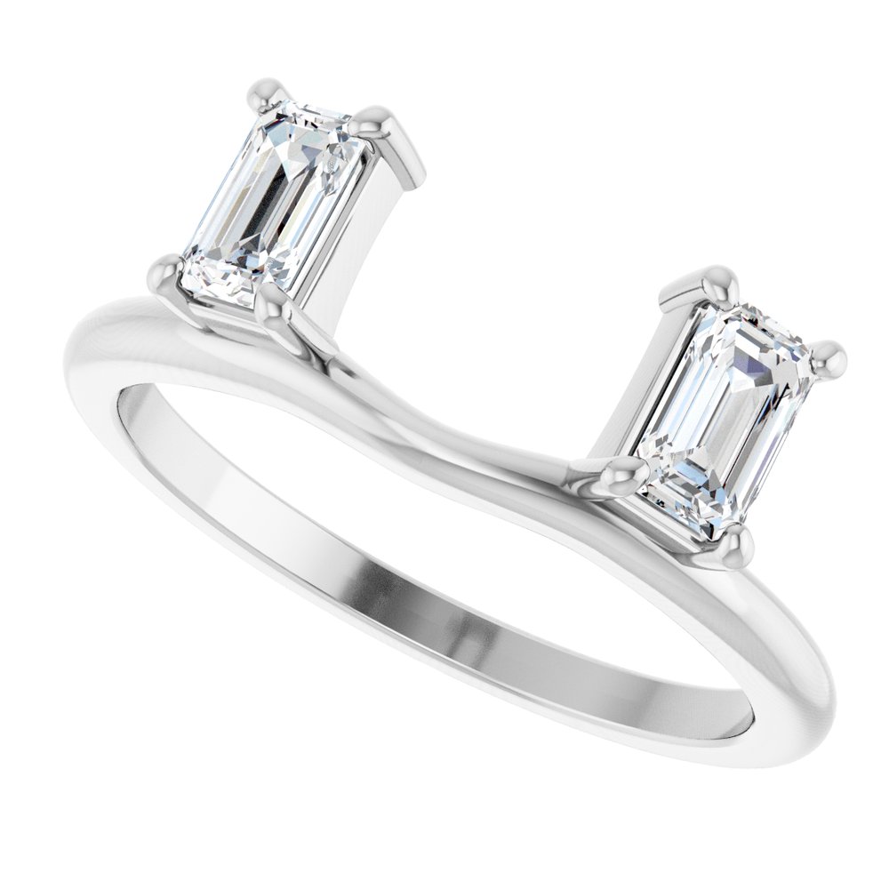 14K White Gold 5/8 CTW Natural Diamond Wrap-Style Ring Enhancer