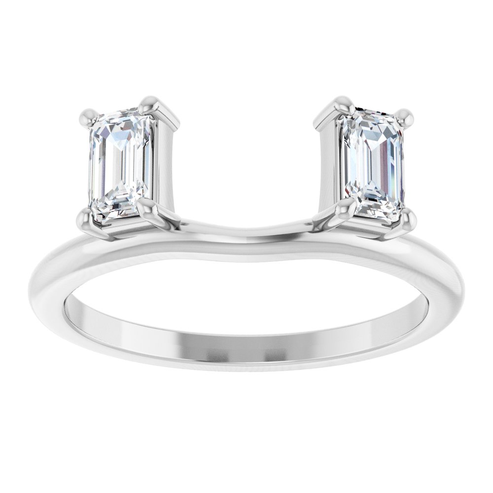 14K White Gold 5/8 CTW Natural Diamond Wrap-Style Ring Enhancer