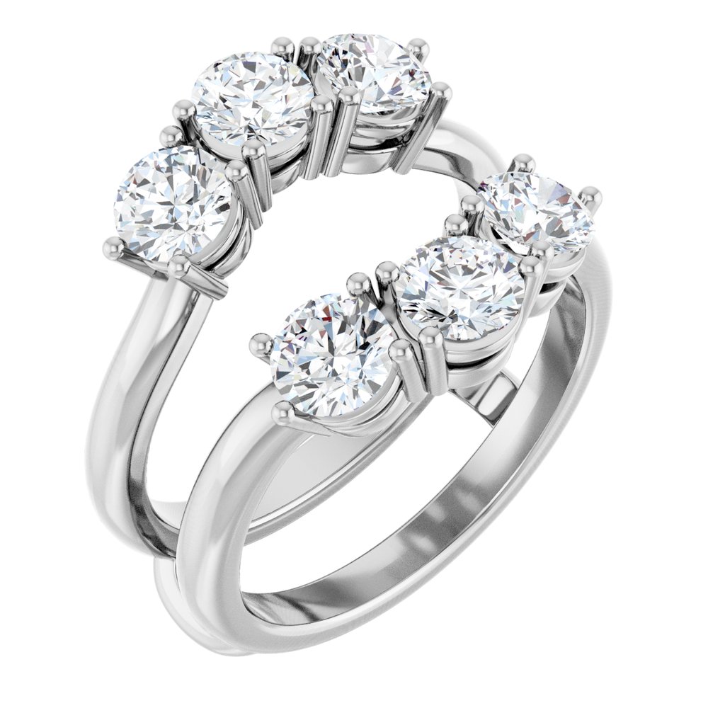 14K White Gold 2 CTW Lab-Grown Diamond Ring Guard
