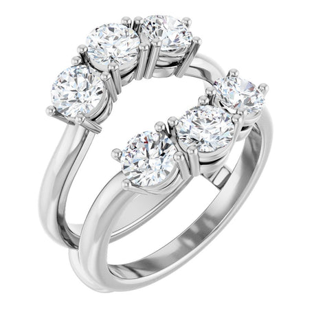 14K White Gold 2 CTW Lab-Grown Diamond Ring Guard