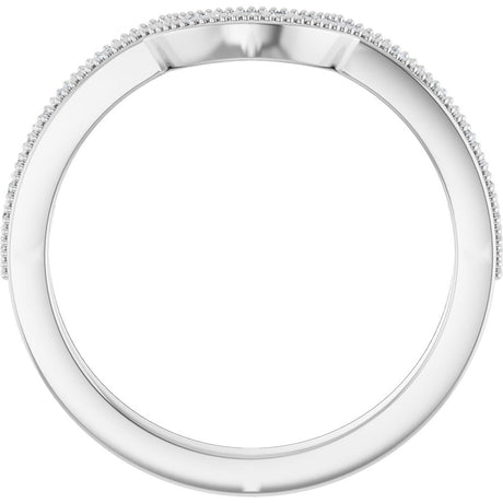 14K White Gold 1/8 CTW Natural Diamond Contour Band