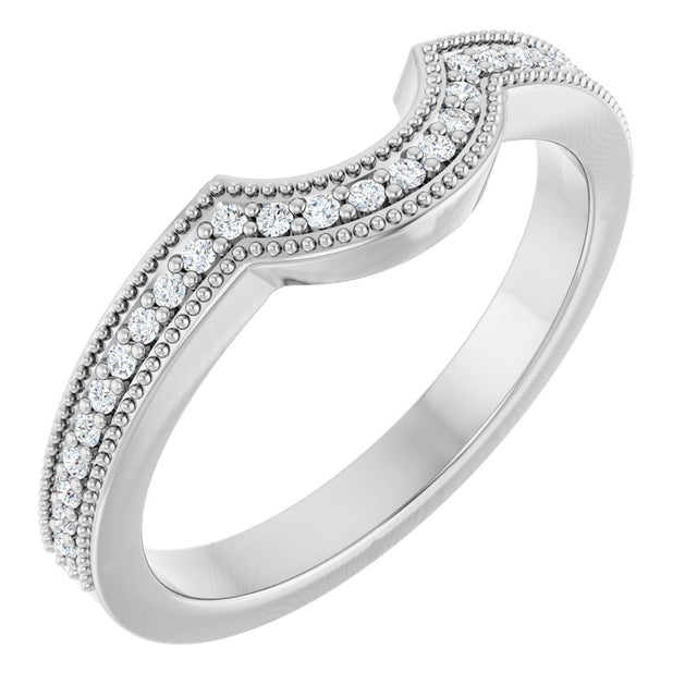 14K White Gold 1/8 CTW Lab-Grown Diamond Contour Band