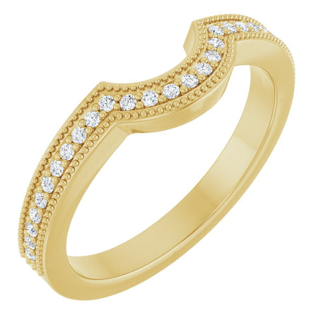 14K Yellow Gold 1/8 CTW Natural Diamond Contour Band