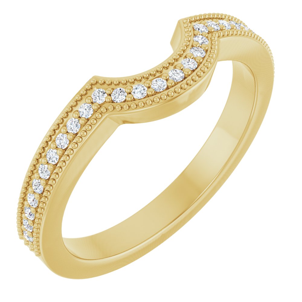 14K Yellow Gold 1/8 CTW Lab-Grown Diamond Contour Band