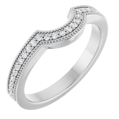 14K White Gold 1/8 CTW Lab-Grown Diamond Contour Band