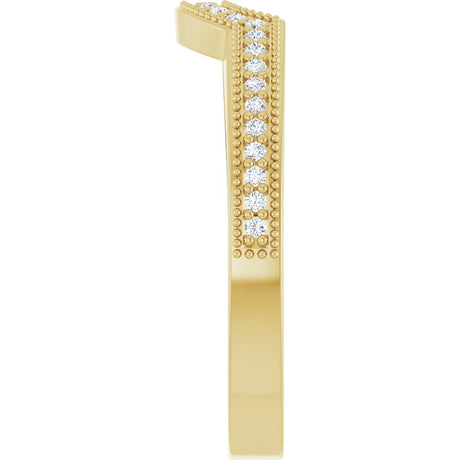 14K Yellow Gold 1/8 CTW Lab-Grown Diamond Contour Band
