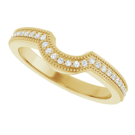 14K Yellow Gold 1/8 CTW Natural Diamond Contour Band