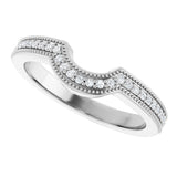 14K White Gold 1/8 CTW Natural Diamond Contour Band