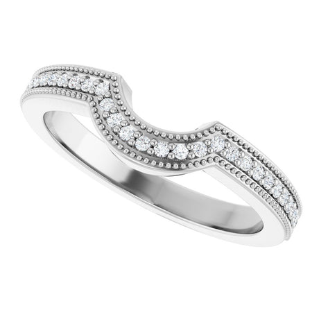 14K White Gold 1/8 CTW Lab-Grown Diamond Contour Band