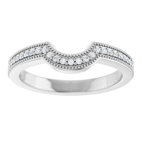 14K White Gold 1/8 CTW Lab-Grown Diamond Contour Band