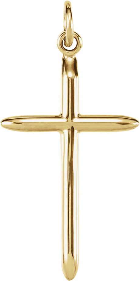14K Yellow Gold 25.7x14 mm Cross Pendant