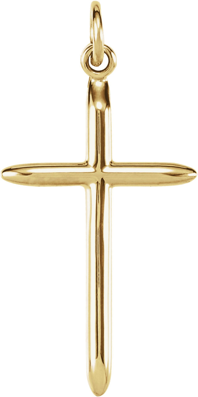 14K Yellow Gold 25.7x14 mm Cross Pendant