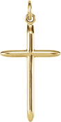 14K Yellow Gold 25.7x14 mm Cross Pendant