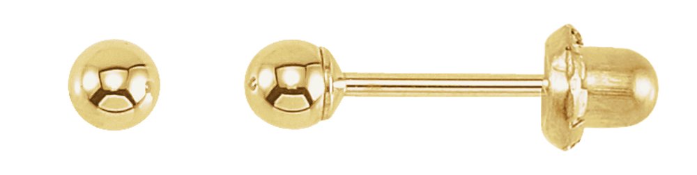 14K Yellow Gold Inverness® 3 mm Ball Piercing Stud Earrings