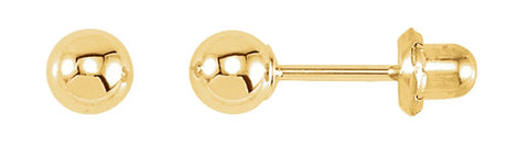 14K Yellow Ball Stud Piercing Earrings