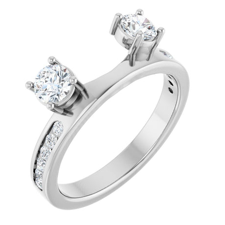 14K White Gold 5/8 CTW Lab-Grown Diamond Wrap-Style Ring Enhancer