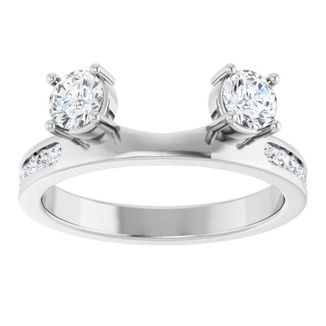 14K White Gold 5/8 CTW Lab-Grown Diamond Wrap-Style Ring Enhancer