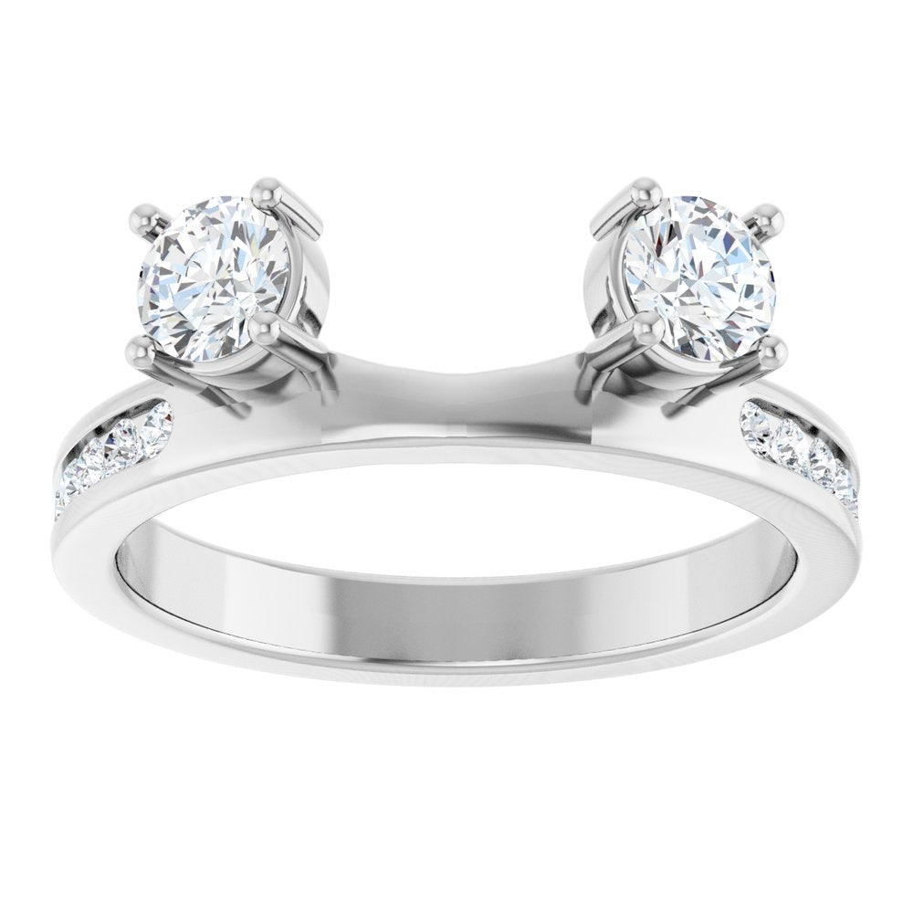 14K White Gold 5/8 CTW Lab-Grown Diamond Wrap-Style Ring Enhancer