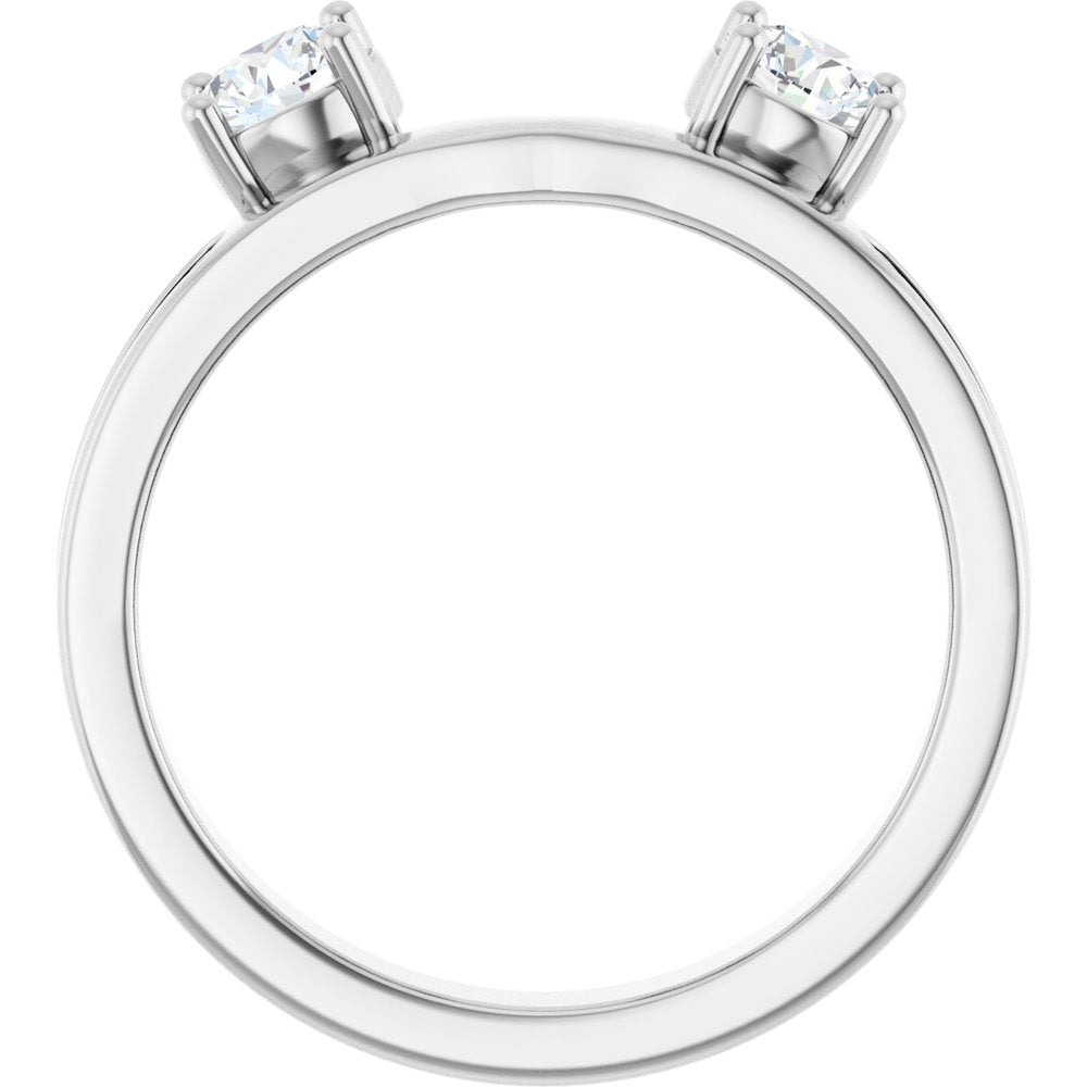 14K White Gold 5/8 CTW Lab-Grown Diamond Wrap-Style Ring Enhancer