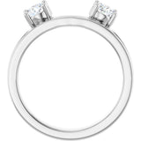 14K White Gold 5/8 CTW Lab-Grown Diamond Wrap-Style Ring Enhancer
