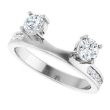14K White Gold 5/8 CTW Lab-Grown Diamond Wrap-Style Ring Enhancer