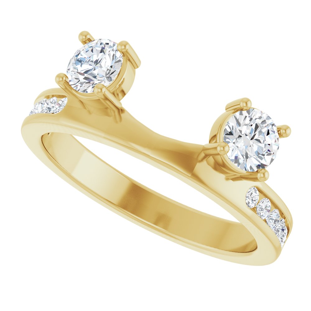 14K Yellow Gold 5/8 CTW Natural Diamond Wrap-Style Ring Enhancer