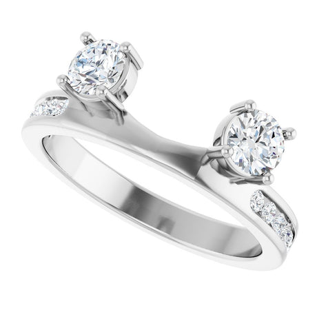 14K White Gold 5/8 CTW Lab-Grown Diamond Wrap-Style Ring Enhancer