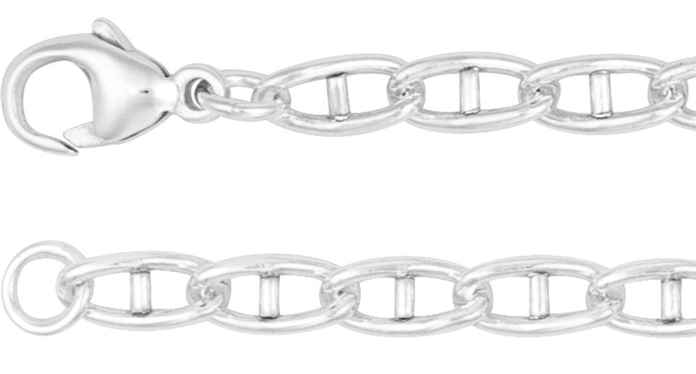 Sterling Silver 3.8 mm Anchor 7" Chain
