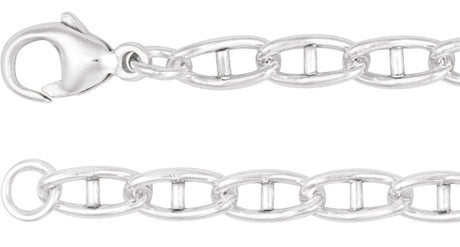 Sterling Silver 3.8 mm Anchor 7" Chain